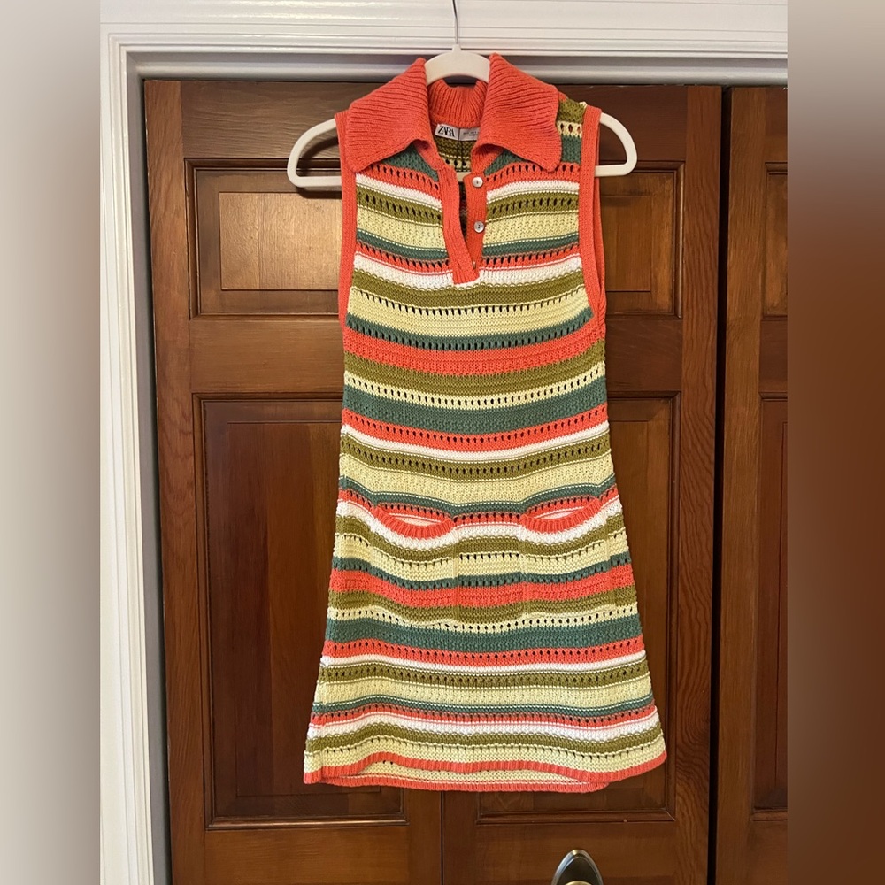 Zara Multi Color Knit Mini Dress, size small